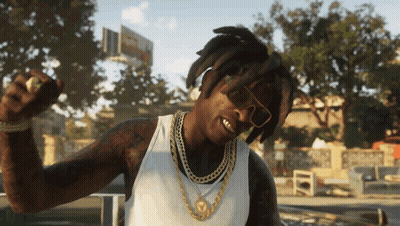 Man In White Tank Top And Gold Chains Dancing GIF