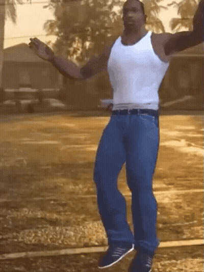 Man In White Tank Top And Jeans Jumping GIF