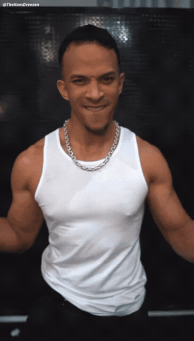 Man In White Tank Top And Silver Chain GIF