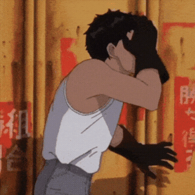 Man In White Tank Top Covering Face GIF