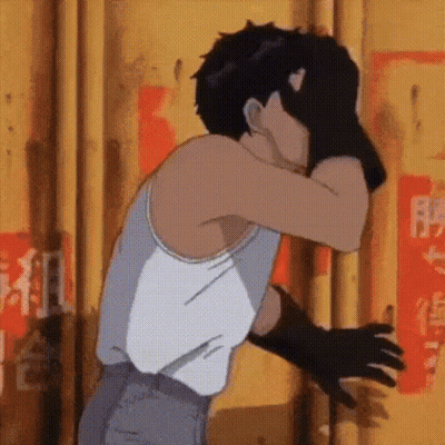 Man In White Tank Top Covering Face GIF