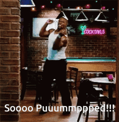 Man In White Tank Top Dancing Cocktails Sign GIF