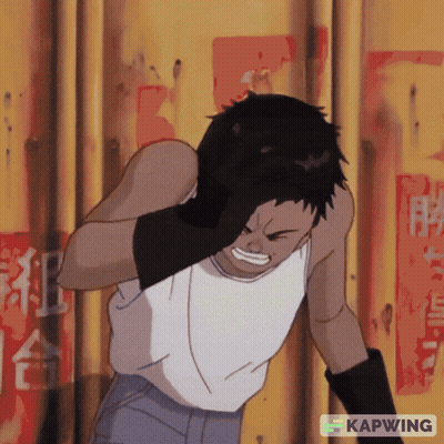 Man In White Tank Top In Front Of Chinese Characters GIF