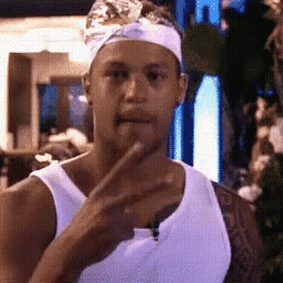 Man In White Tank Top Making Funny Face GIF