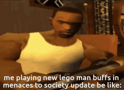 Man In White Tank Top Playing Lego Buffs GIF