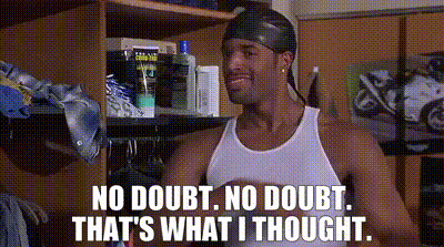 Man In White Tank Top Saying No Doubt GIF