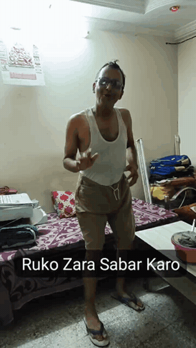 Man In White Tank Top Saying Ruko Zara Sabar Karo GIF