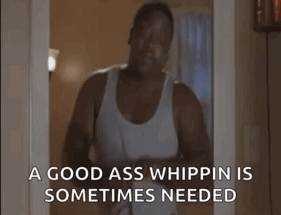 Man In White Tank Top Says A Good Ass Whippin Is Sometimes Needed GIF