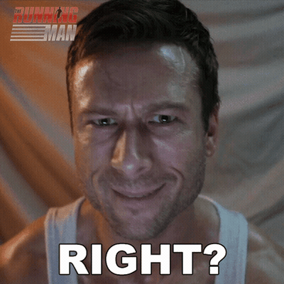 Man In White Tank Top Smiling Saying Right GIF