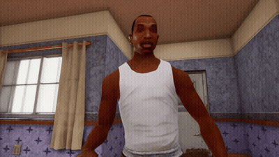 Man In White Tank Top Standing In Front Of Window GIF