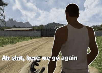 Man In White Tank Top Walking Dirt Road Here We Go Again GIF