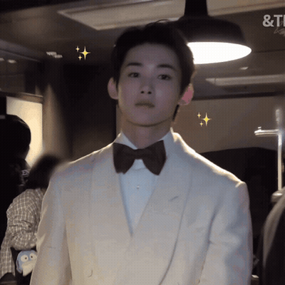 Man In White Tuxedo And Bow Tie &T Sign GIF