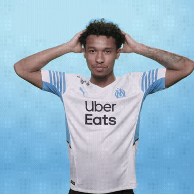 Man In White Uber Eats Shirt Holding Head GIF