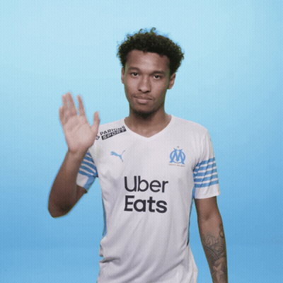 Man In White Uber Eats Shirt Waving GIF