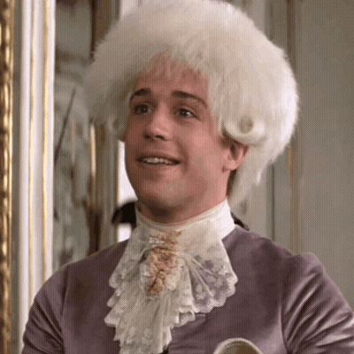 Man In White Wig And Purple Shirt GIF