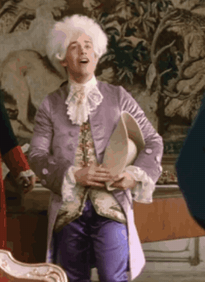 Man In White Wig Holding Hat GIF