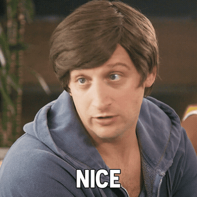 Man In Wig And Blue Hoodie Saying Nice GIF