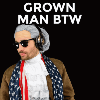Man In Wig And Headphones Grown Man Btw GIF