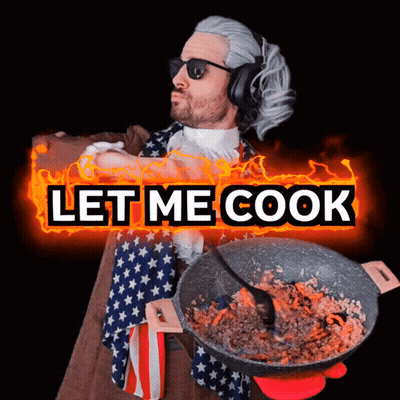 Man In Wig And Headphones Saying Let Me Cook GIF