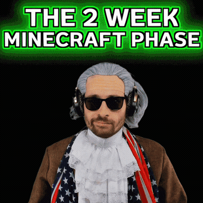 Man In Wig And Headphones Saying The 2 Week Minecraft Phase GIF
