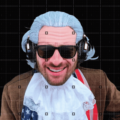 Man In Wig And Headphones Smiling GIF