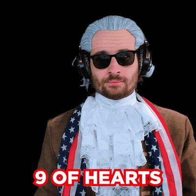 Man In Wig And Sunglasses 9 Of Hearts GIF