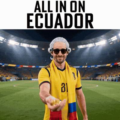 Man In Wig And Sunglasses All In On Ecuador GIF