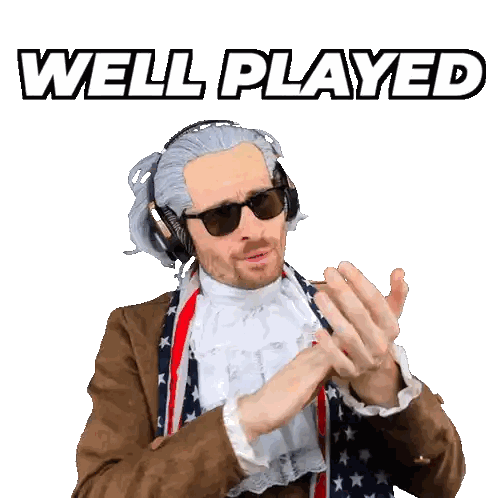 Man In Wig And Sunglasses Clapping Sticker