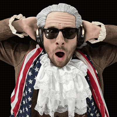 Man In Wig And Sunglasses Covering Ears GIF