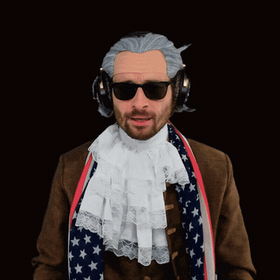 Man In Wig And Sunglasses Giving Peace Sign GIF