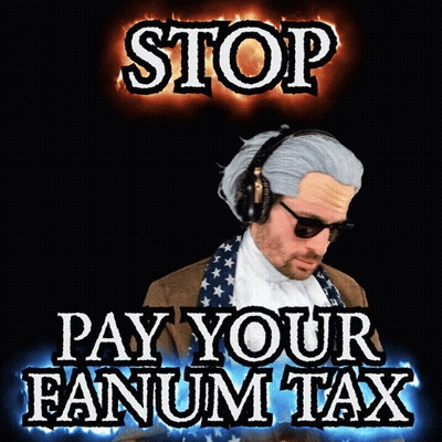 Man In Wig And Sunglasses Holding Hand Up Saying Stop Pay Your Fanum Tax GIF