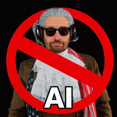Man In Wig And Sunglasses In Red Circle Saying AI GIF