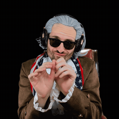 Man In Wig And Sunglasses Making Peace Sign GIF