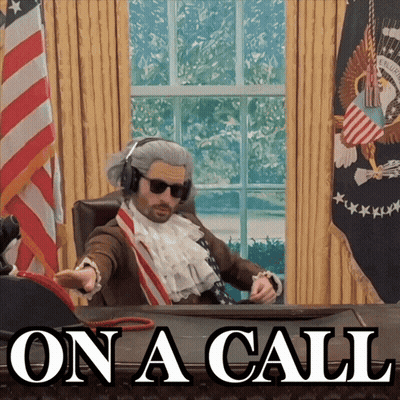 Man In Wig And Sunglasses On Call GIF