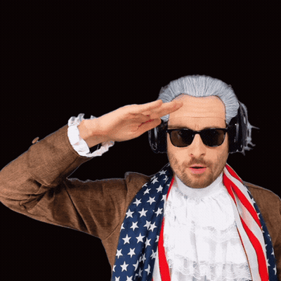Man In Wig And Sunglasses Saluting GIF