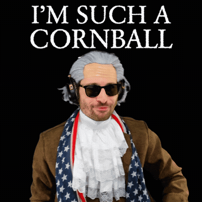 Man In Wig And Sunglasses Saying I'm Such A Cornball GIF