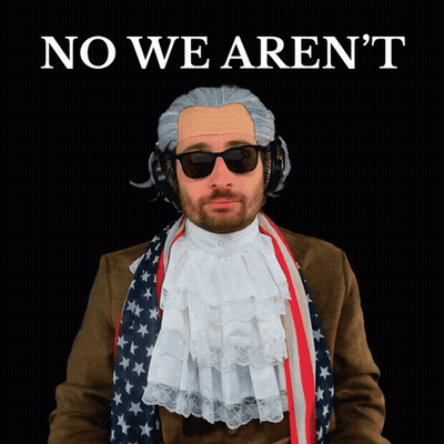 Man In Wig And Sunglasses Saying No We Aren't GIF