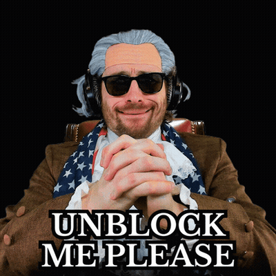 Man In Wig And Sunglasses Saying Unblock Me Please GIF