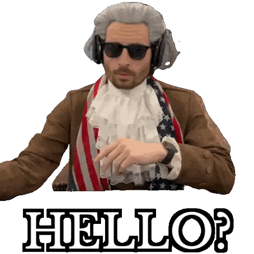 Man In Wig And Sunglasses Says Hello Sticker