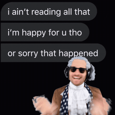 Man In Wig And Sunglasses Says I Ain 'T Reading All That I 'M Happy For U Tho GIF