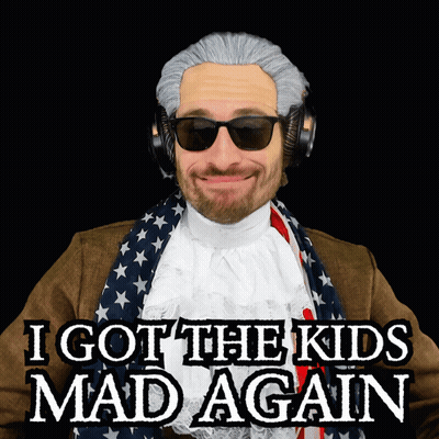 Man In Wig And Sunglasses Says I Got The Kids Mad Again GIF