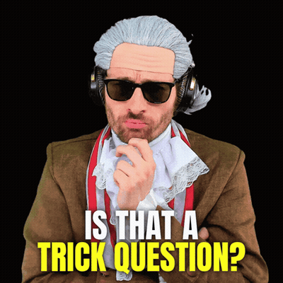 Man In Wig And Sunglasses Says Is That Trick Question GIF