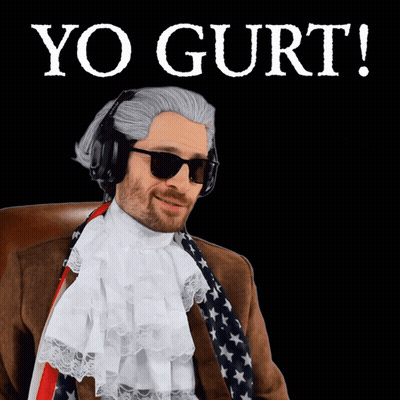 Man In Wig And Sunglasses Says Yo Gurt GIF