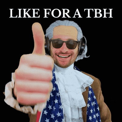 Man In Wig Giving Thumbs Up Like For A TBH GIF