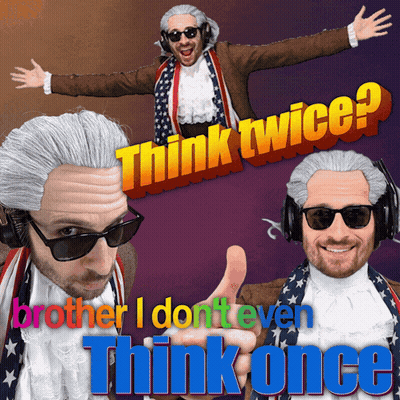 Man in Wig Giving Thumbs Up Think Twice Brother I Don't Even Think Once