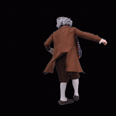 Man In Wig Holding Blue Sign Me GIF