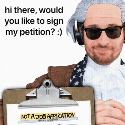 Man In Wig Holding Clipboard Saying Not A Job Application GIF