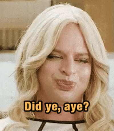 Man In Wig Making Funny Face Saying Did Ye Aye GIF