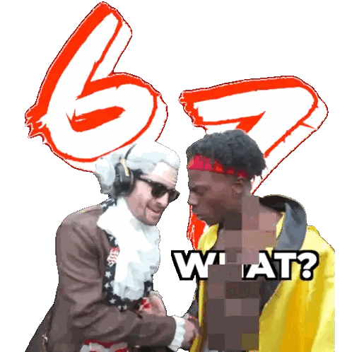 Man In Wig Shaking Hands With Yellow Cape Sticker