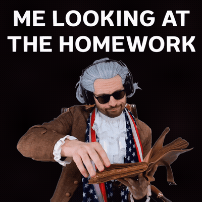 Man In Wig Sunglasses Holding Book Me Looking Homework GIF
